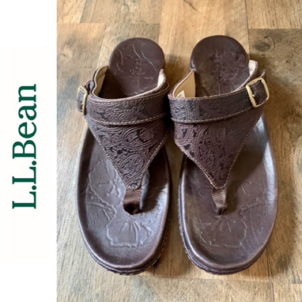 🆕 L.L. Bean Latitude Embossed Leather Sandals